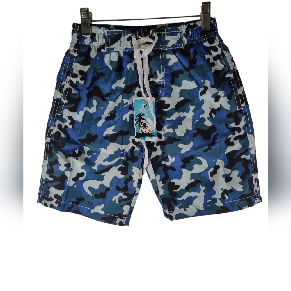 Tailor pal love blue camo kids Swimming trunks size medium